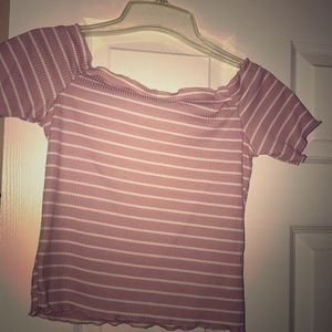 Cropped, Striped, fitted, stretchy summer top